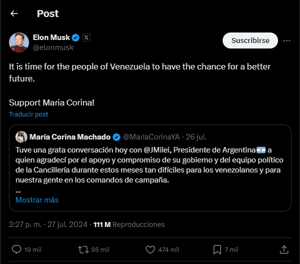 pelea entre Elon Musk y Nicolás Maduro