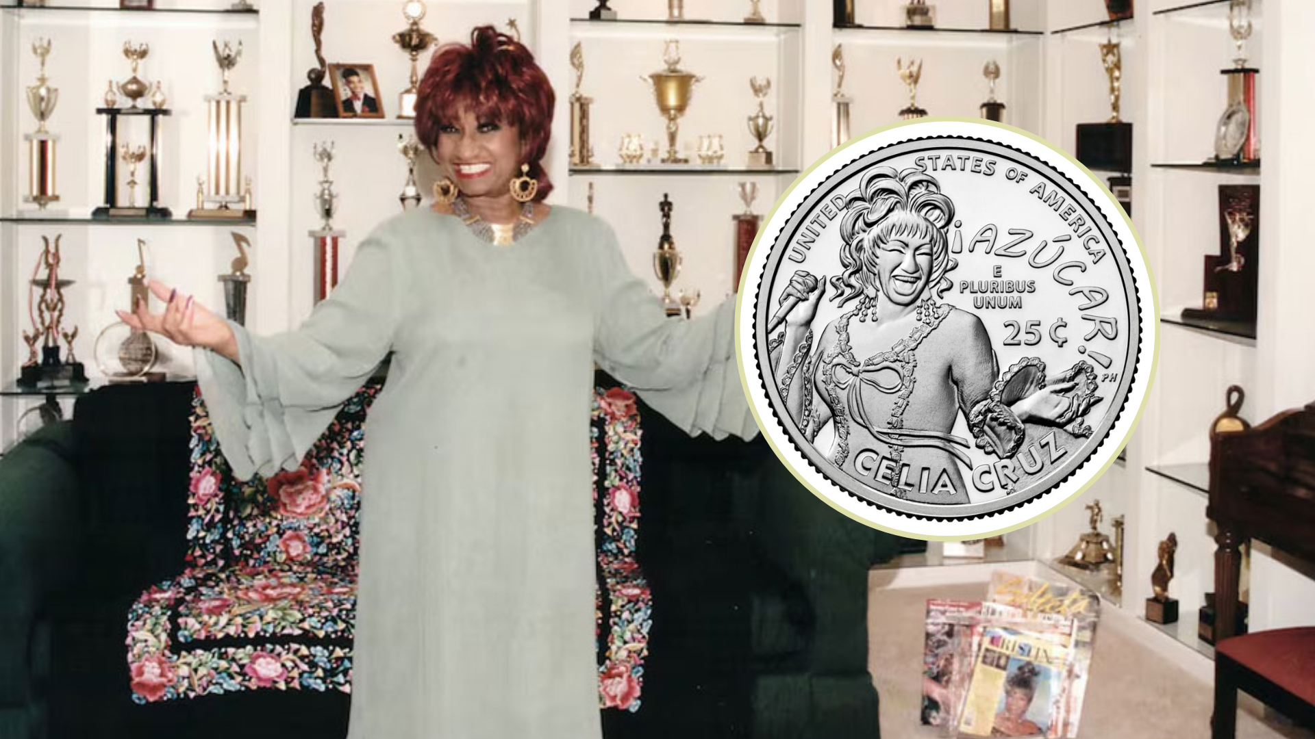 ¡Viva Celia Cruz! Su rostro brilla en la nueva moneda de 25 centavos en Estados Unidos