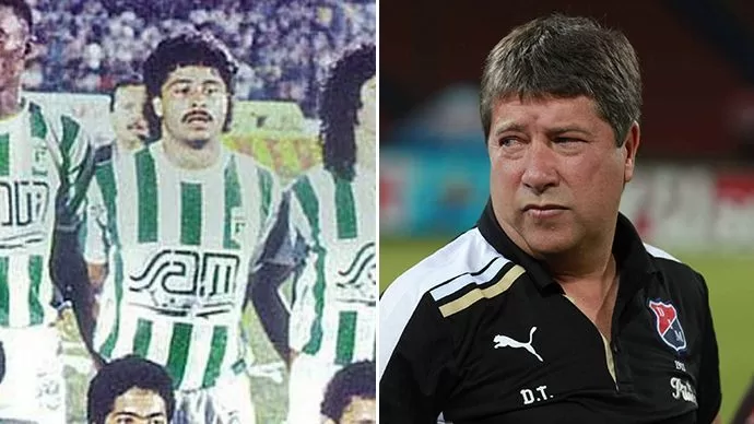 Hernán Darío ‘Bolillo’ Gómez como jugador en Atlético Nacional y entrenador en Independiente Medellín. Foto: ESPN.