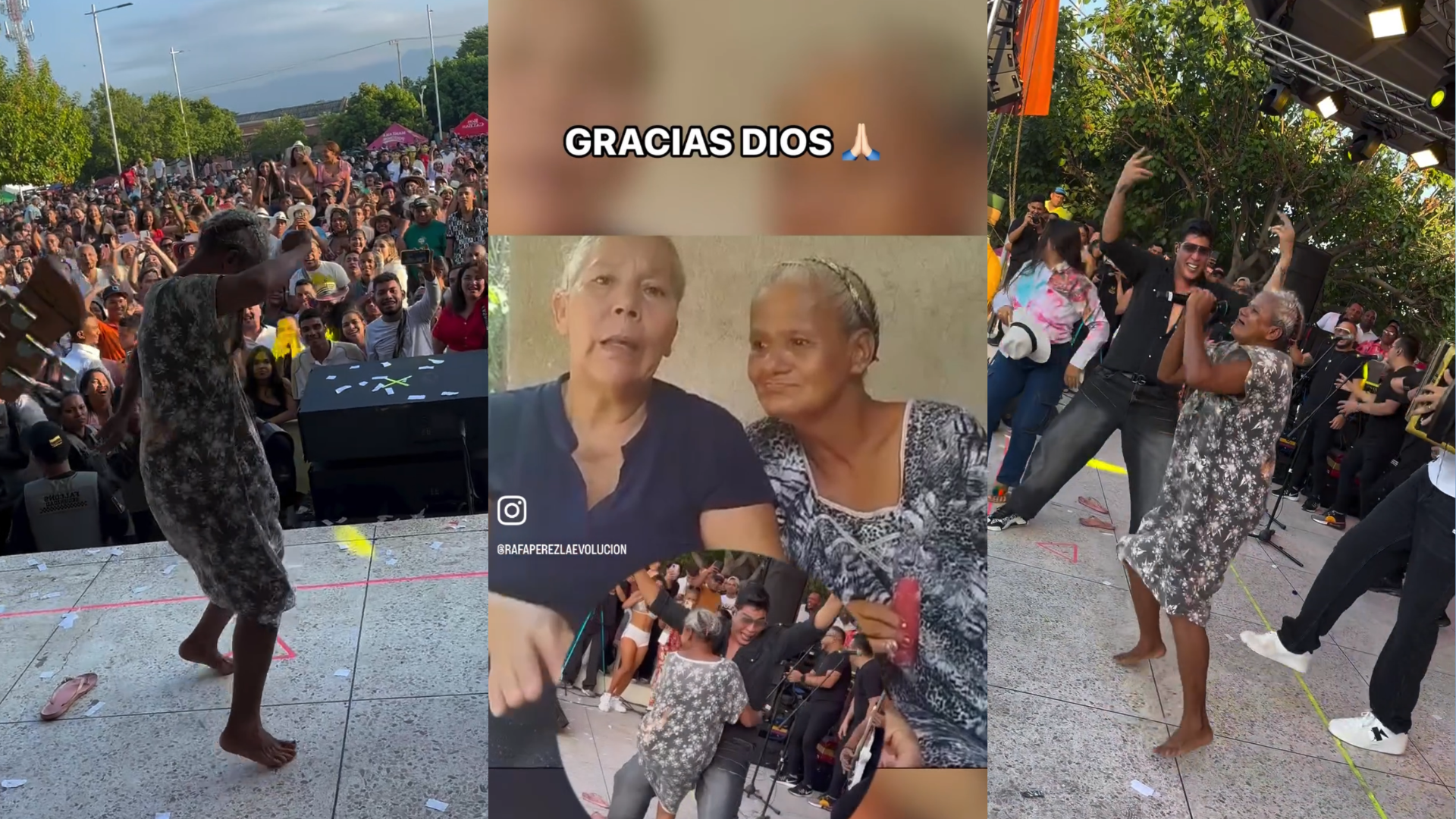 Miles de asistentes a este evento fueron testigos de la vibrante reacción de la mujer al estar en la tarima. Fotos: Pantallazos instagram @rafaperezlaevolucion