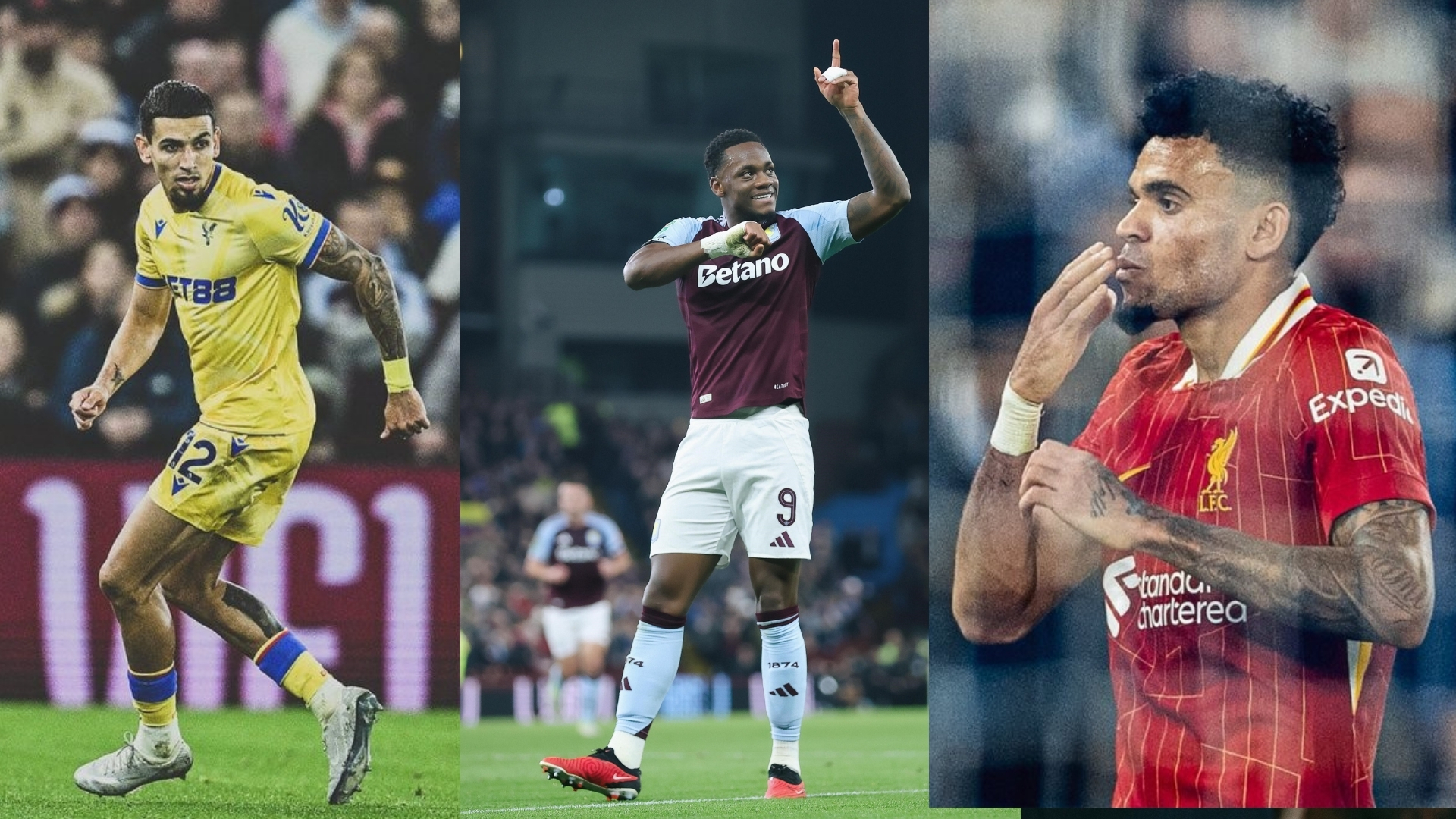 Tres colombianos protagonistas en la Copa de la Liga de Inglaterra. Cortesía foto: @AVFCOfficial, @LFC, @CPFC