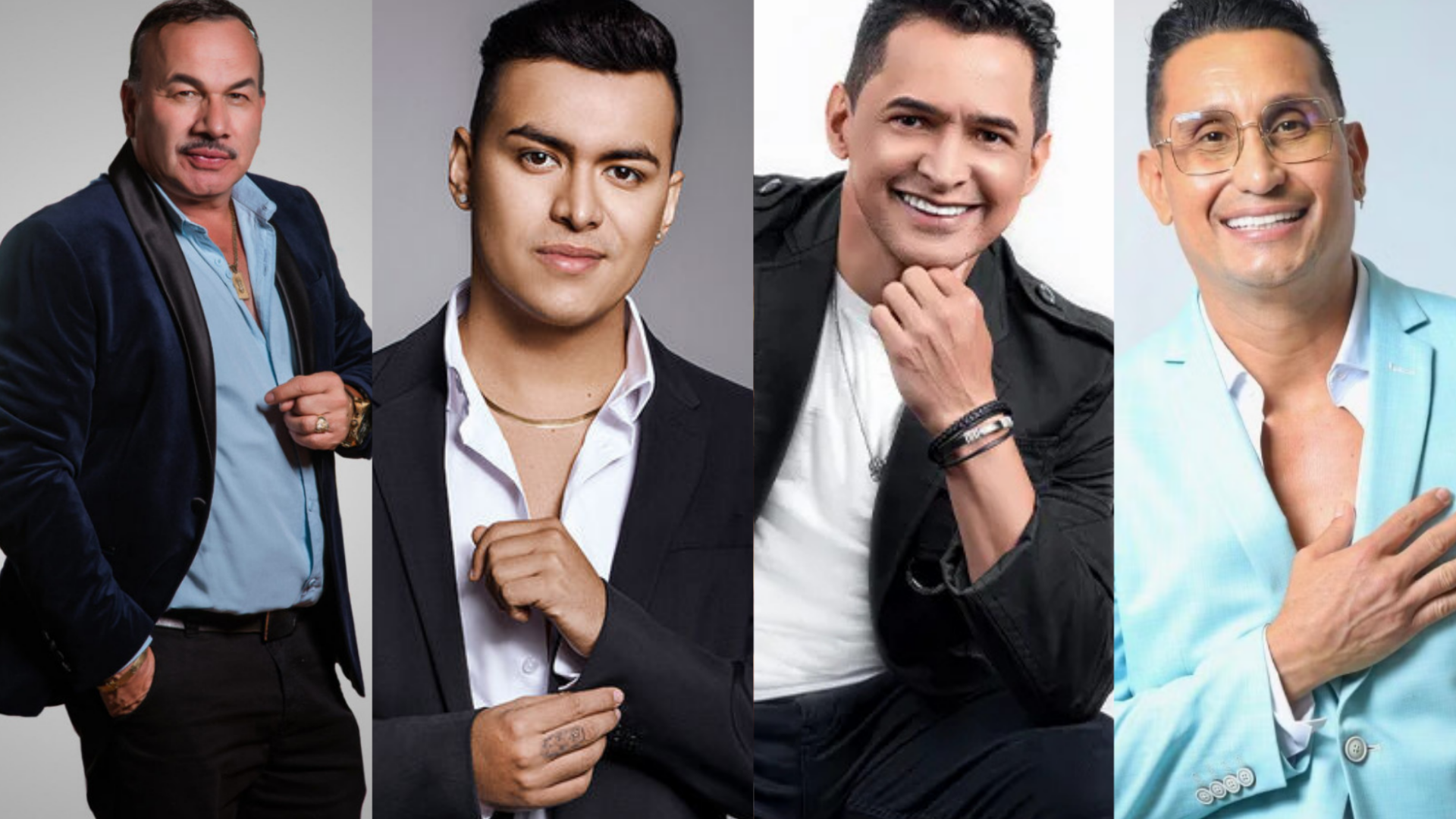 La programación también cuenta con actividades deportivas y culturales. Imágenes: El Charrito Negro (La Patria), Yeison Jiménez (Deezer), Jorge Celedón (CMTV), Hebert Vargas (letras.com).