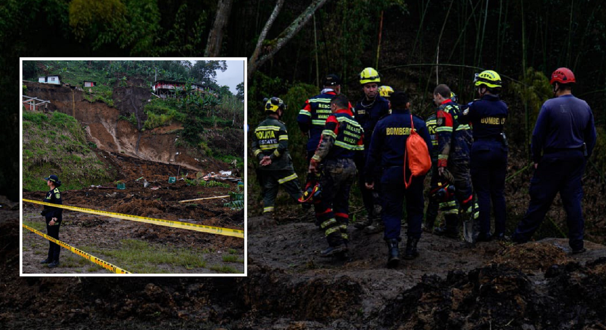 Abrazados, así encontraron a abuela y nieto atrapados por derrumbe en Villamaría