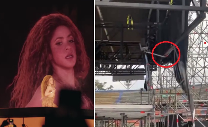 Daño en el escenario para e concierto Shakira en Medellín.