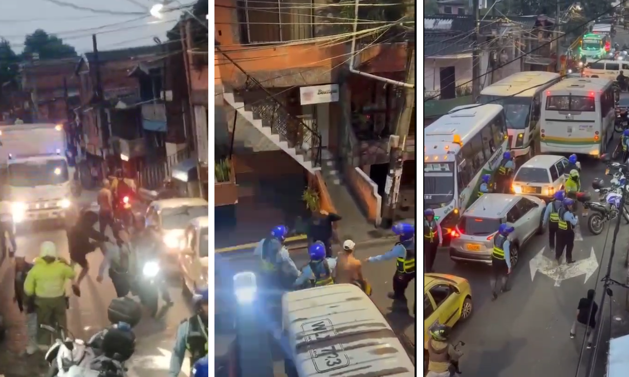 VIDEO | En asonada terminó operativo de tránsito en Medellín; agentes fueron golpeados