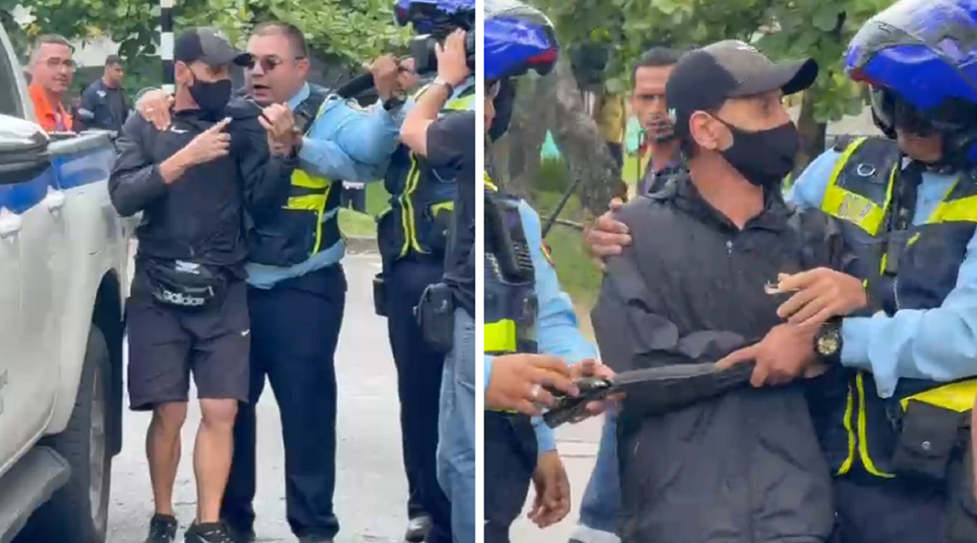 Motociclista intenta apuñalar a un tránsito porque no lo dejó pasar tras caída de árbol en la 80