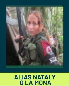 Nataly o la Mona, encargada del frente Capitán Mauricio