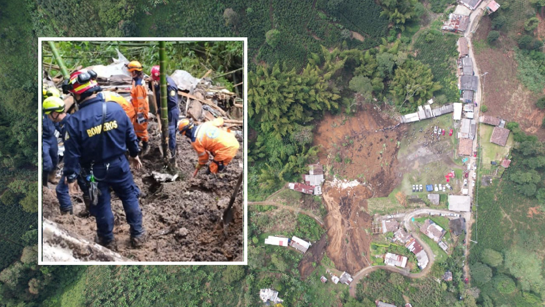 Un muerto y tres desaparecidos de una misma familia, entre ellos un bebé, la tragedia de Villamaría (Caldas)