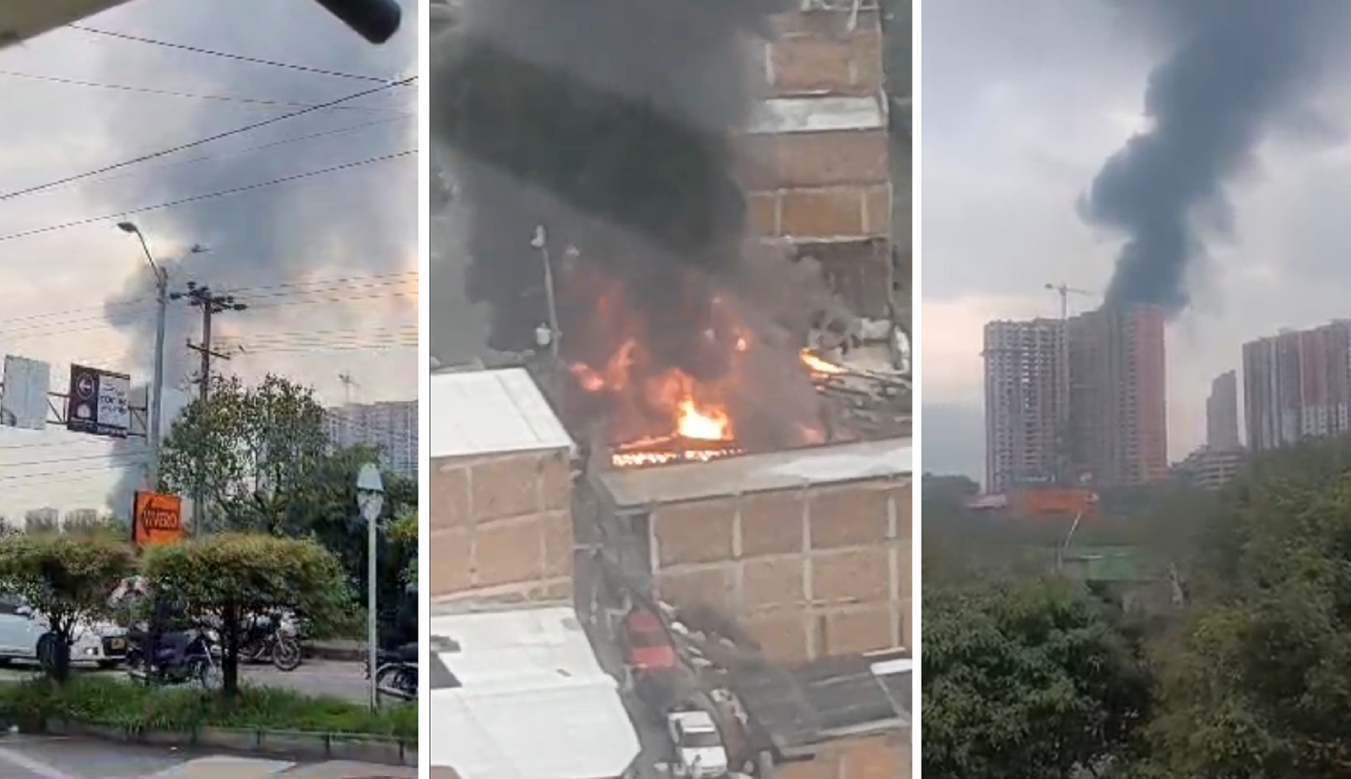 Bomberos de Bello tratan de controlar incendio en La Gabriela