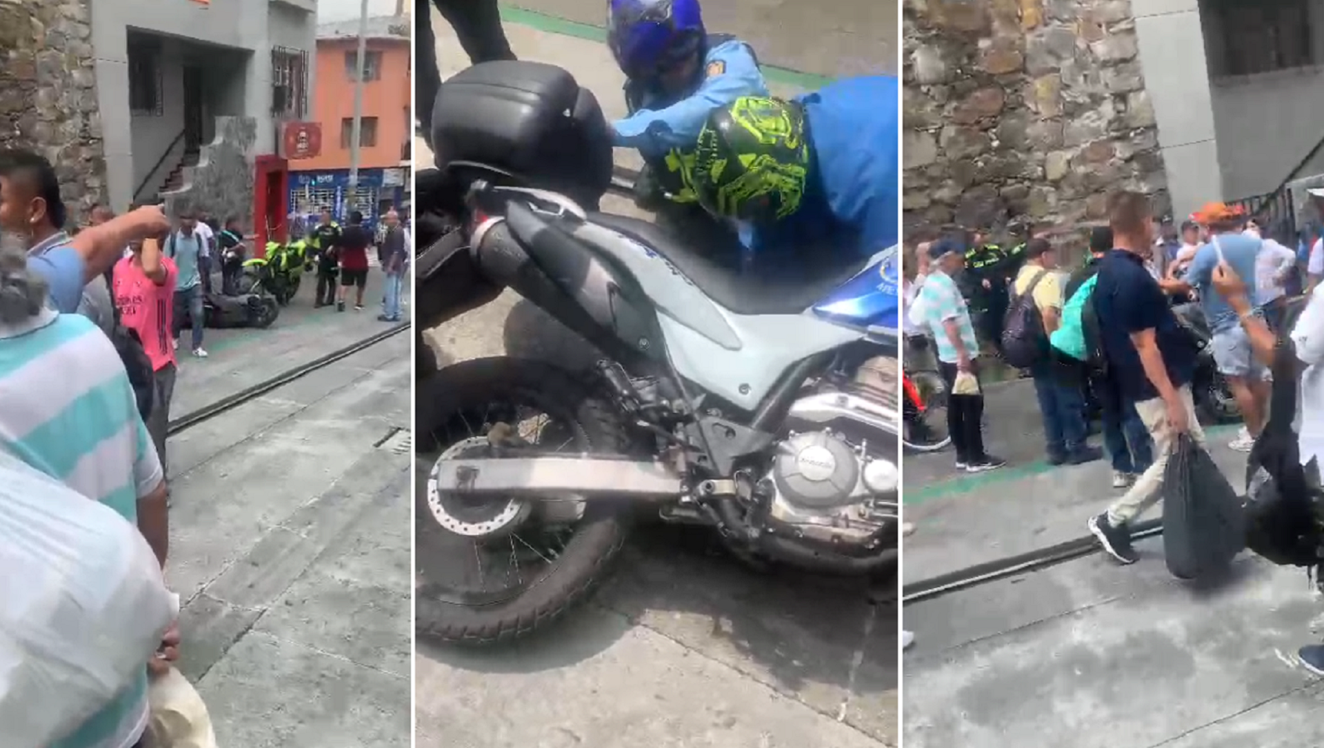 Controversia por accidente que involucró a motociclista y agente de tránsito en vía del tranvía