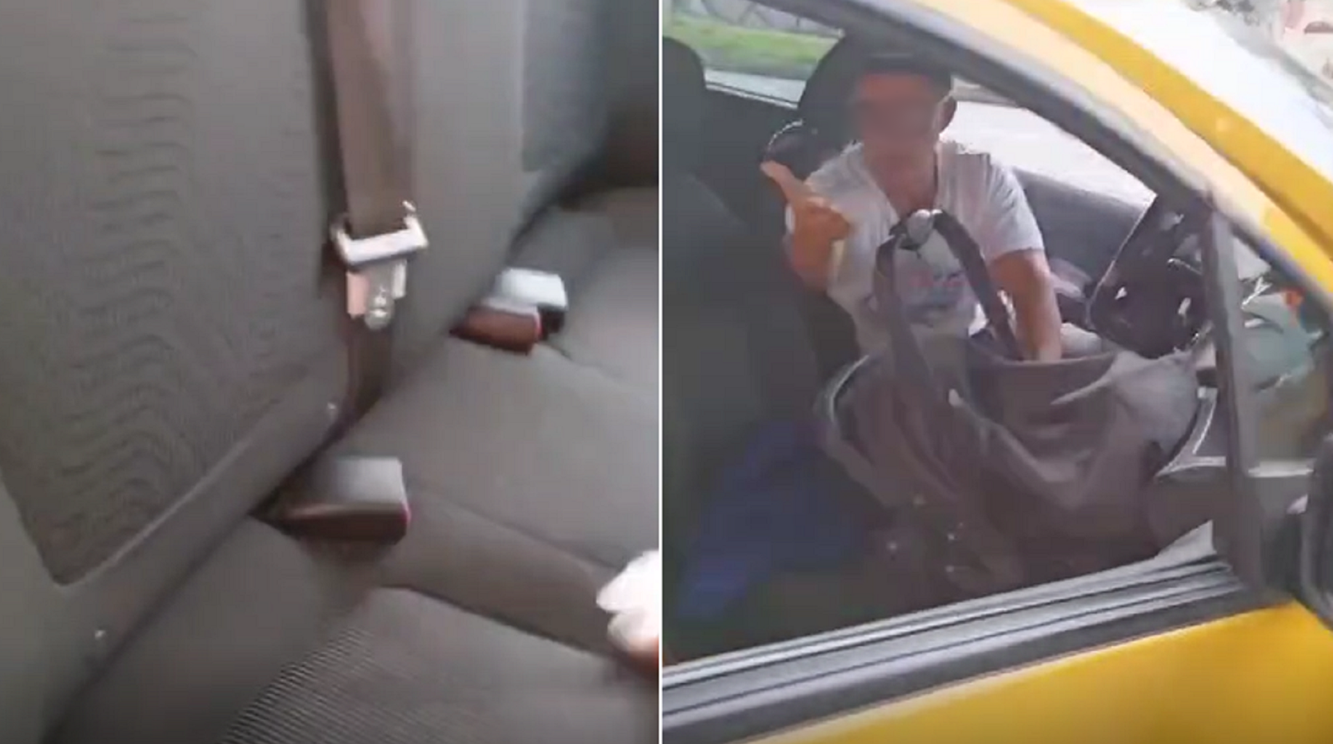 VIDEO | Porque bebé vomitó un asiento, taxista de Envigado impedía que madre sacara el coche de su hijo